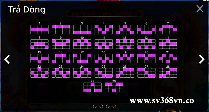 Slot game với 30 đường thắng khác nhau